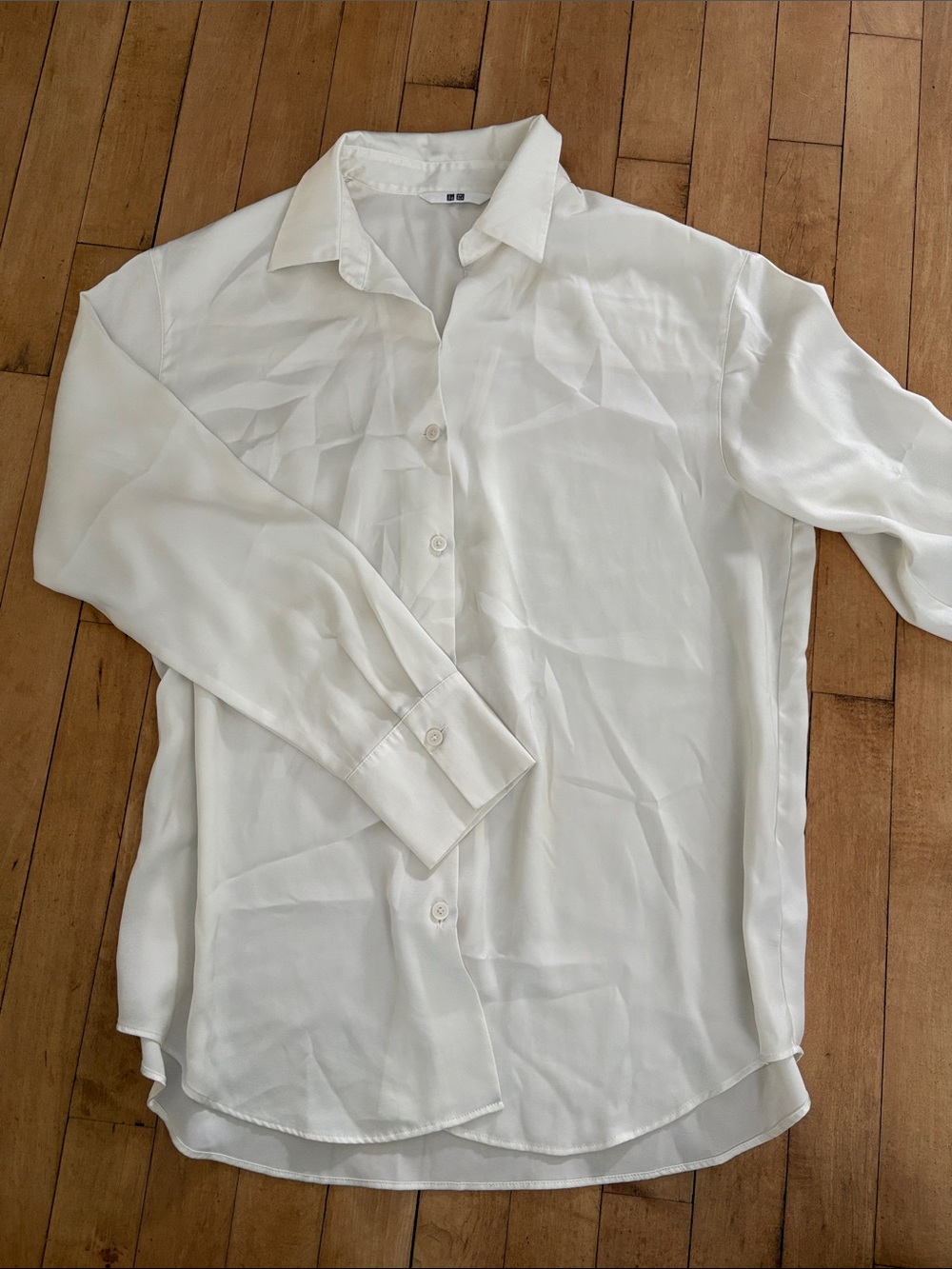 White Long-Sleeve Button-Up Shirt